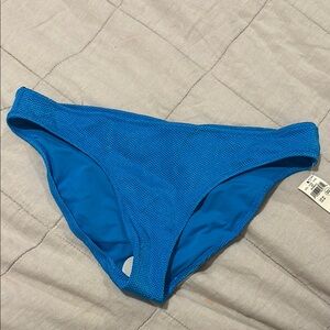 Blue Textured Bikini Bottom